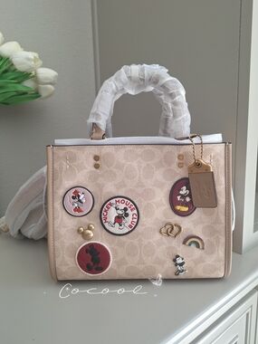 NEW AUTHENTIC COACH Disney X Coach Rogue 25 In Signature Canvas With Patches